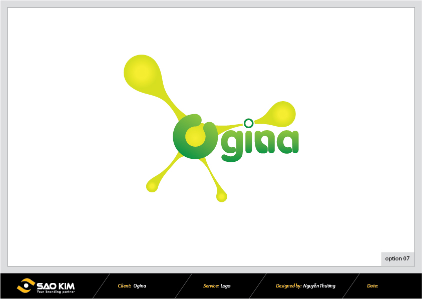 Thiết kế logo nước hoa quả đóng chai OGINA