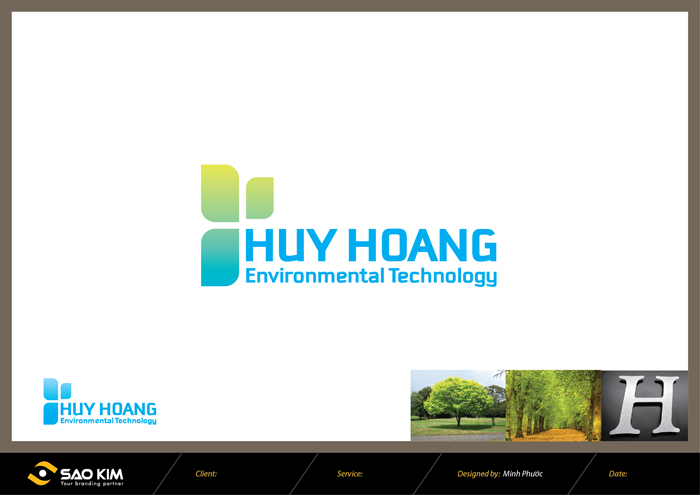Thiết kế logo và nhận diện thương hiệu cty môi trường Huy Hoàng