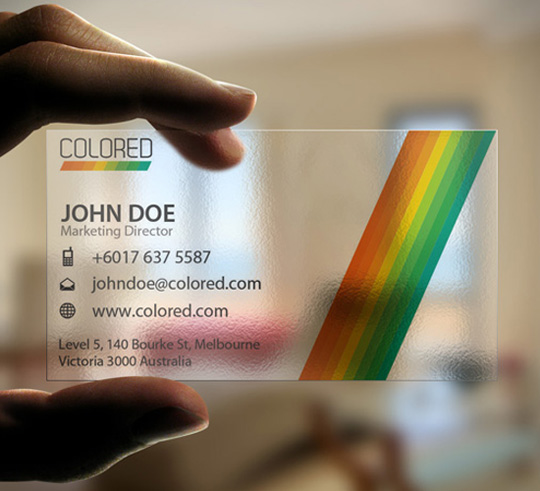Transparent Colored Business Card