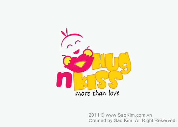 Thiết kế logo thời trang trẻ em HUGNKISS