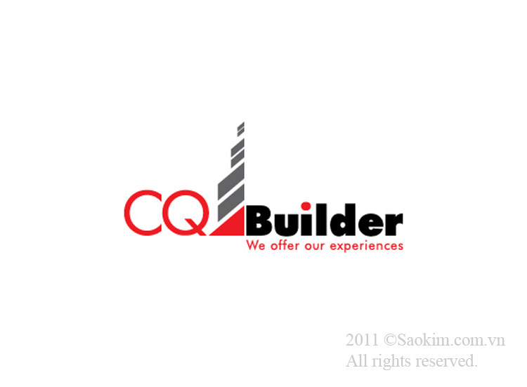 Mẫu thiết kế logo trên của Công ty Xây dựng Thương mại CQ Builder